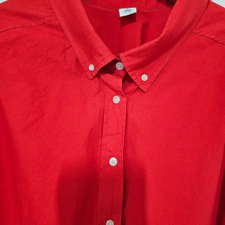 [BUNJANG] Real Red Poplin Oversized Muscle Fit Shirt (Size 105-110) / 클래식 누키 스타일 포플린.꾸안꾸 루즈핏. 백드롭  여성 레드셔츠 77.