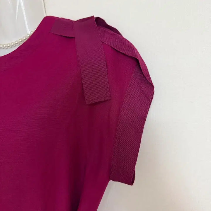 [BUNJANG] Magenta Linen Long Dress with Adjustable Waist / 마젠타컬러의 린넨원피스