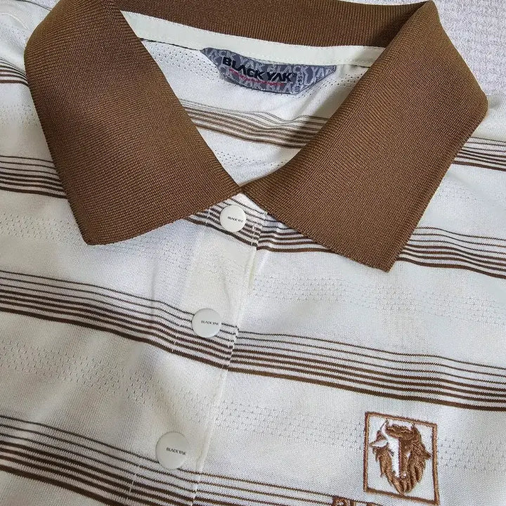 [BUNJANG] Blackyak Striped Short Sleeve Polo Shirt / 블랙야크 스트라이프 반팔 카라티. 95. 상태a급