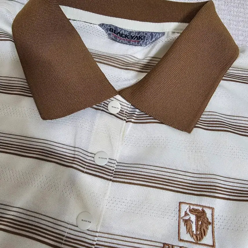 [BUNJANG] Blackyak Striped Short Sleeve Polo Shirt / 블랙야크 스트라이프 반팔 카라티. 95. 상태a급