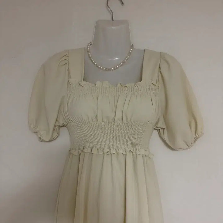 [BUNJANG] Square Neck Ruffle Midi Dress / 스퀘어넥. 프릴포인트원피스