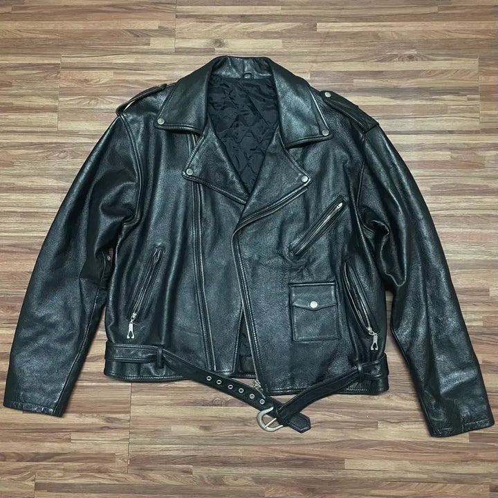 [BUNJANG] Hugo Boss Overfit Double Rider Leather Biker Jacket XXL / 휴고보스 boss 오버핏 더블 라이더 가죽 레더 바이커 자켓 xxl