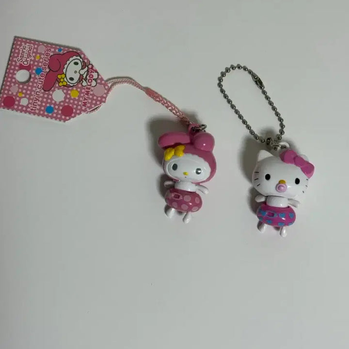 [BUNJANG] Sanrio Classic Kitty &amp; My Melody Baby Dangling Charm Strap Set / 고전 산리오 키티 마멜 베이비 달랑이 키링 스트랩