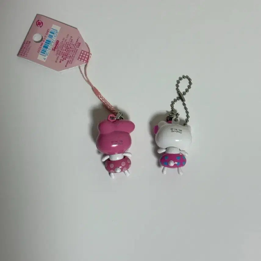 [BUNJANG] Sanrio Classic Kitty &amp; My Melody Baby Dangling Charm Strap Set / 고전 산리오 키티 마멜 베이비 달랑이 키링 스트랩