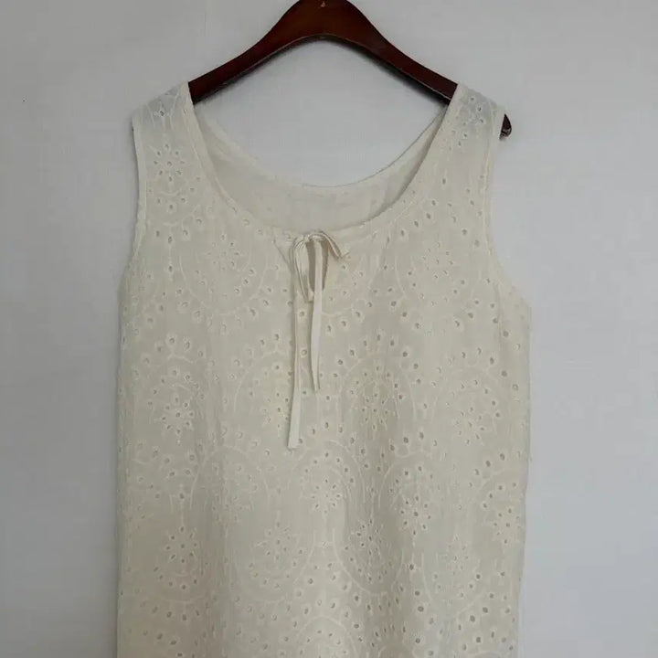 [BUNJANG] Ivory Punching Sleeveless Long Dress / 펀칭나시원피스.<새옷