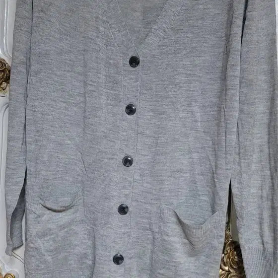 [BUNJANG] System Homme Grey V-Neck Cardigan / 시스템옴므 회색 브이넥 가디건