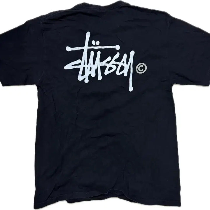 [BUNJANG] Stussy Logo Black T-Shirt L / 스투시 로고 블랙 반팔 티셔츠 L