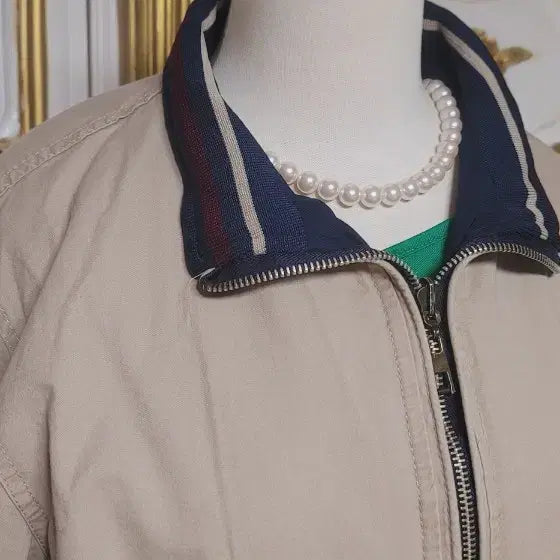[BUNJANG] MIN MA Beige Bomber Jacket / 민트급 MIN MA 베이지 봄버 자켓