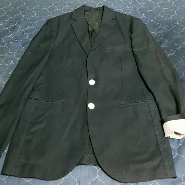 [BUNJANG] Beanpole Slim Fit Classic Cotton Blazer Navy (M) / (빈티지) 빈폴 슬림핏 리얼버튼 클래식 코튼 블레이저 네이비 (M)