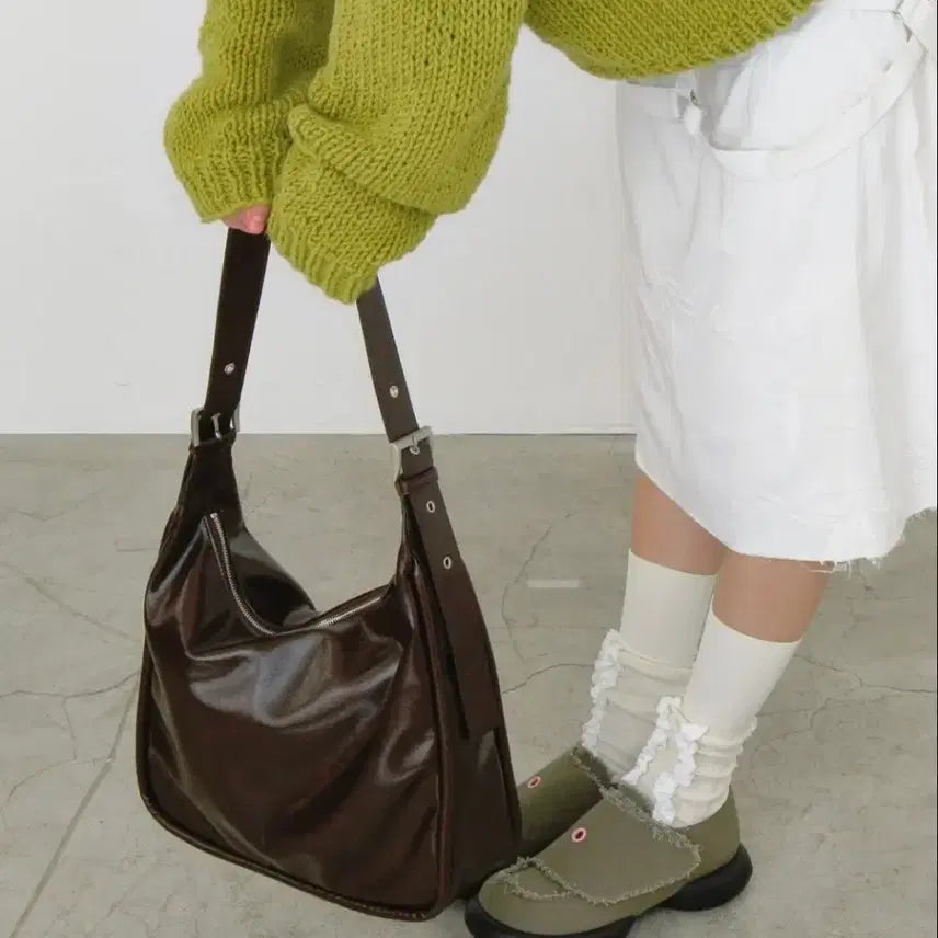 [BUNJANG] Yeomim Belted Ridge Bag Crinkle Brown / 여밈 yeomim 벨티드 릿지 백 크링클 브라운