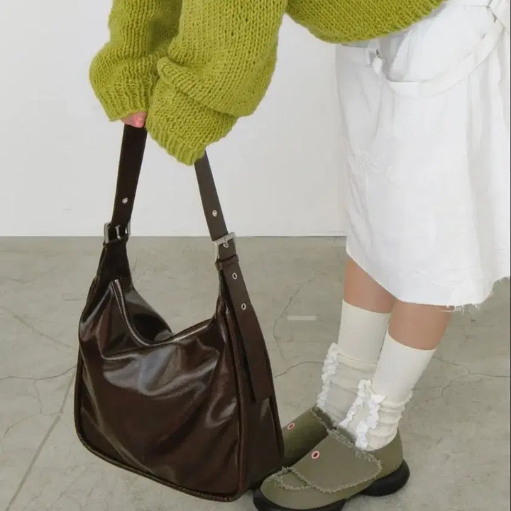 [BUNJANG] Yeomim Belted Ridge Bag Crinkle Brown / 여밈 yeomim 벨티드 릿지 백 크링클 브라운
