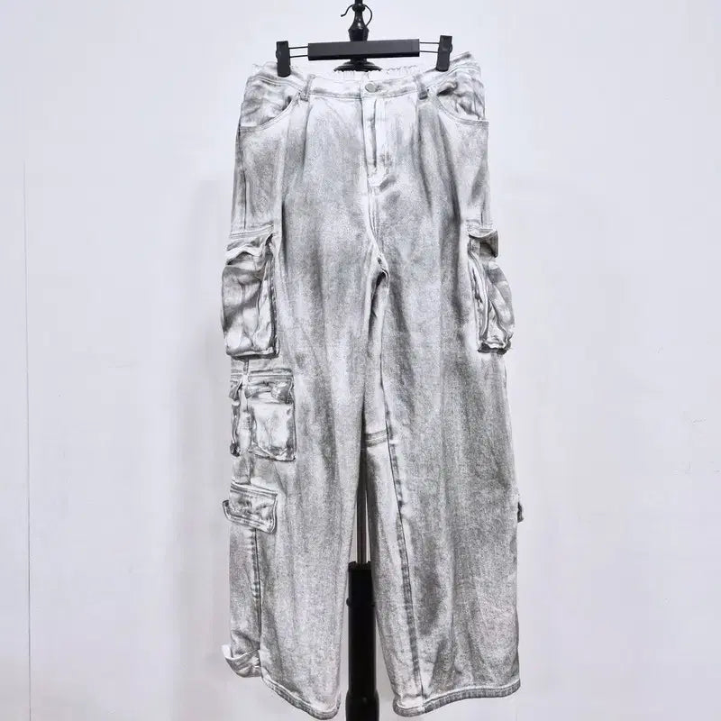 [BUNJANG] NOT FOR NERD Dirty Wash Cargo Denim Pants / 낫포너드 더티 워시 카고 데님팬츠