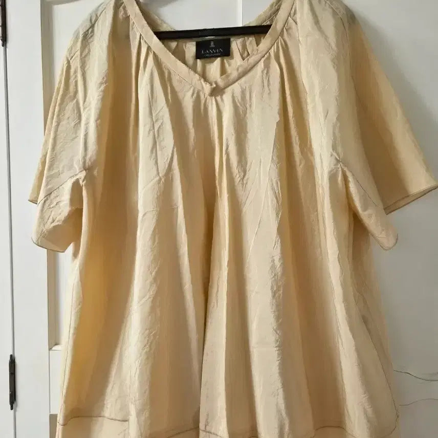 [BUNJANG] Lanvin Semi-Sheer Silk Blend Short Sleeve Blouse / 거의새거) 랑방 반팔 블라우스