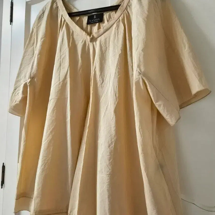 [BUNJANG] Lanvin Semi-Sheer Silk Blend Short Sleeve Blouse / 거의새거) 랑방 반팔 블라우스