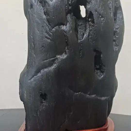 [BUNJANG] Namhangang River Black Stone with Natural Hole / 수석(남한강/관통석)
