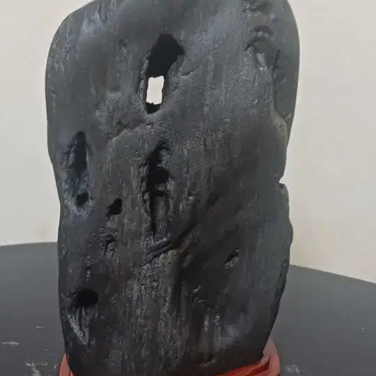 [BUNJANG] Namhangang River Black Stone with Natural Hole / 수석(남한강/관통석)
