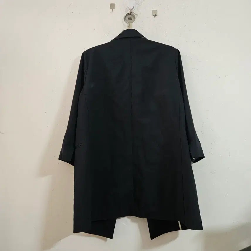 [BUNJANG] Black Double-Button Jacket Coat / 블랙 더블 버튼 자켓 코트