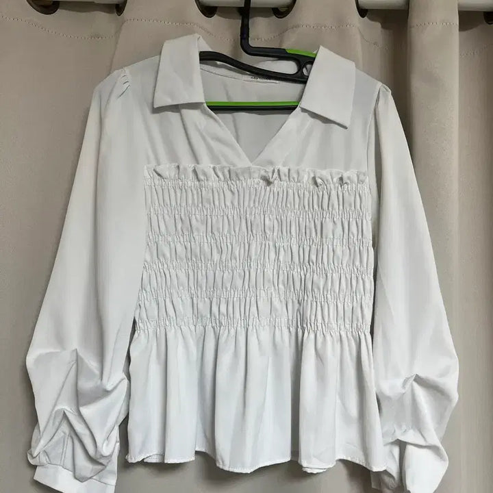 [BUNJANG] White Shirring Blouse / 화이트 셔링 블라우스