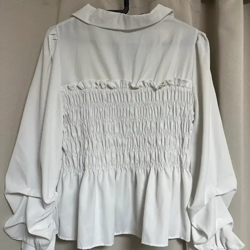 [BUNJANG] White Shirring Blouse / 화이트 셔링 블라우스