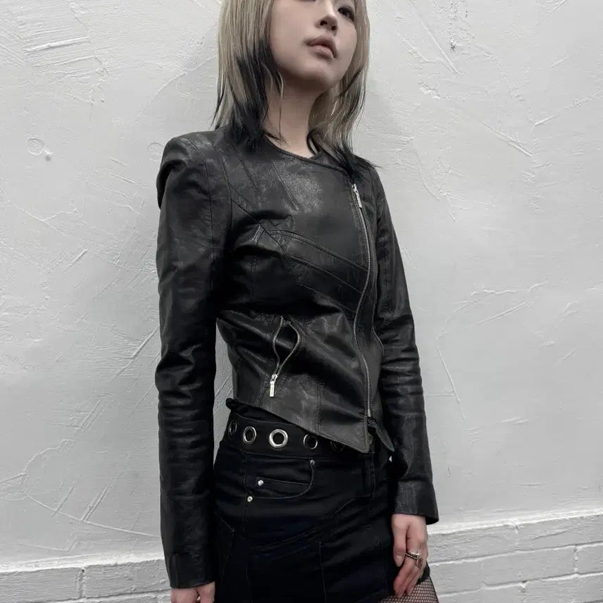 [BUNJANG] Balmain Black Leather Mini Skirt / 발망