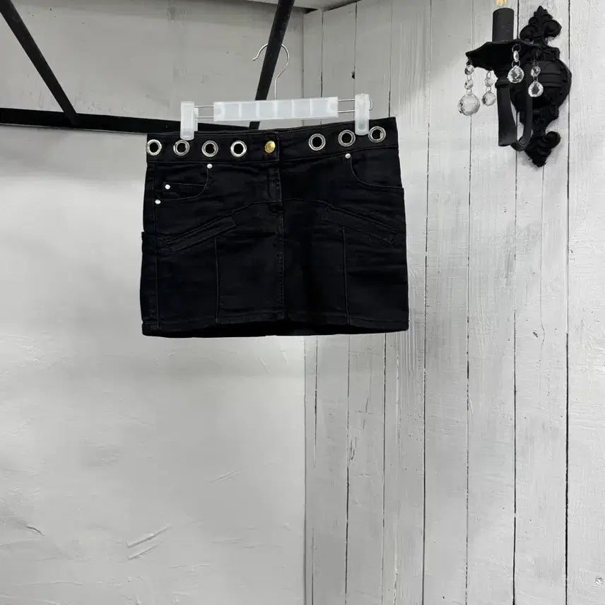 [BUNJANG] Balmain Black Leather Mini Skirt / 발망