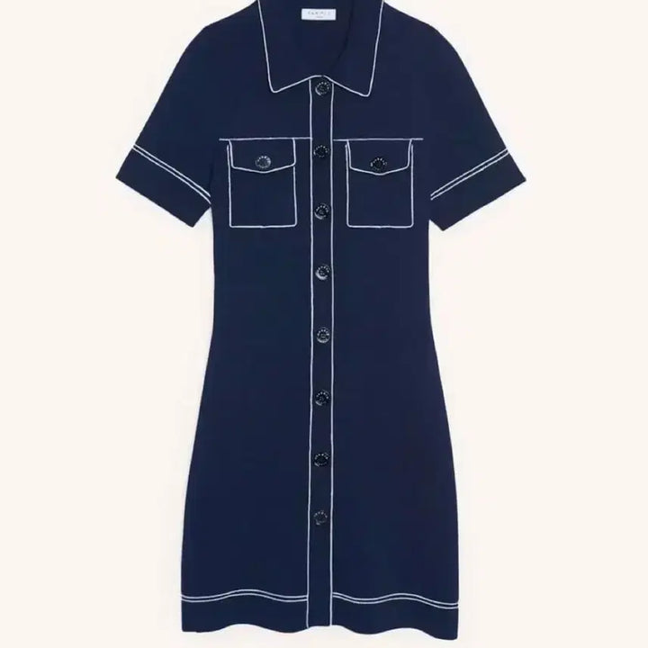 [BUNJANG] Sandro Stitch Midi Dress / 산드로 스티치 원피스