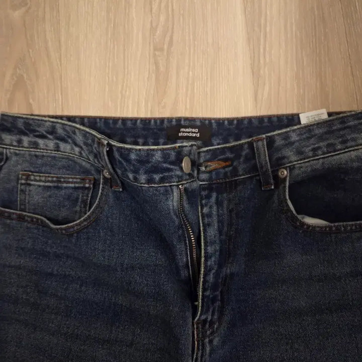 [BUNJANG] Musinsa Authentic Medium Blue Wide Denim Pants (Size 32-34) / 무신사 정품 중청 와이드 32~34사이즈