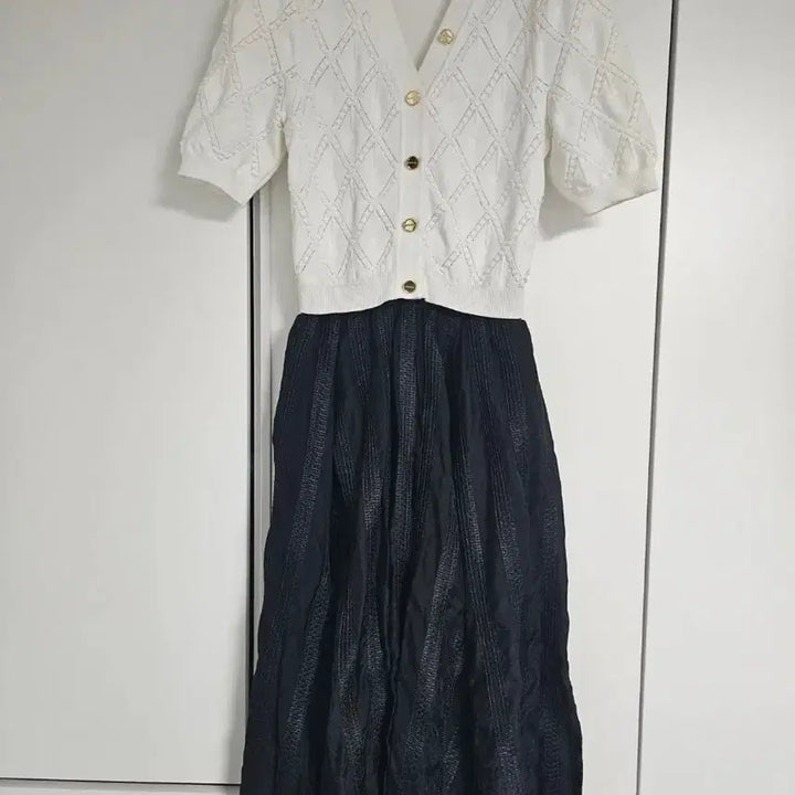 [BUNJANG] Sandro Dress Ivory Top Black Long Skirt / 산드로 원피스