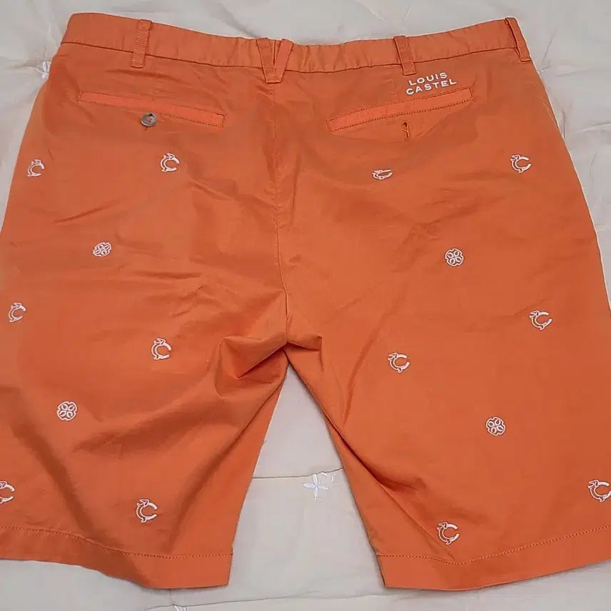 [BUNJANG] Louis Castel Orange Embroidered Shorts / 루이까스텔  주황색 자수  반바지