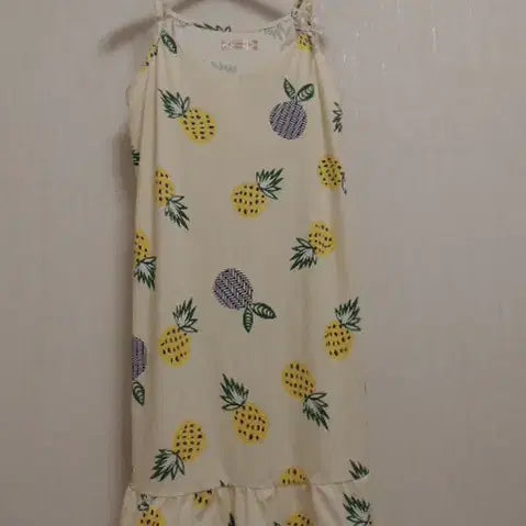 [BUNJANG] Pineapple Print Adjustable Strap Dress / 파인애플 끈 원피스