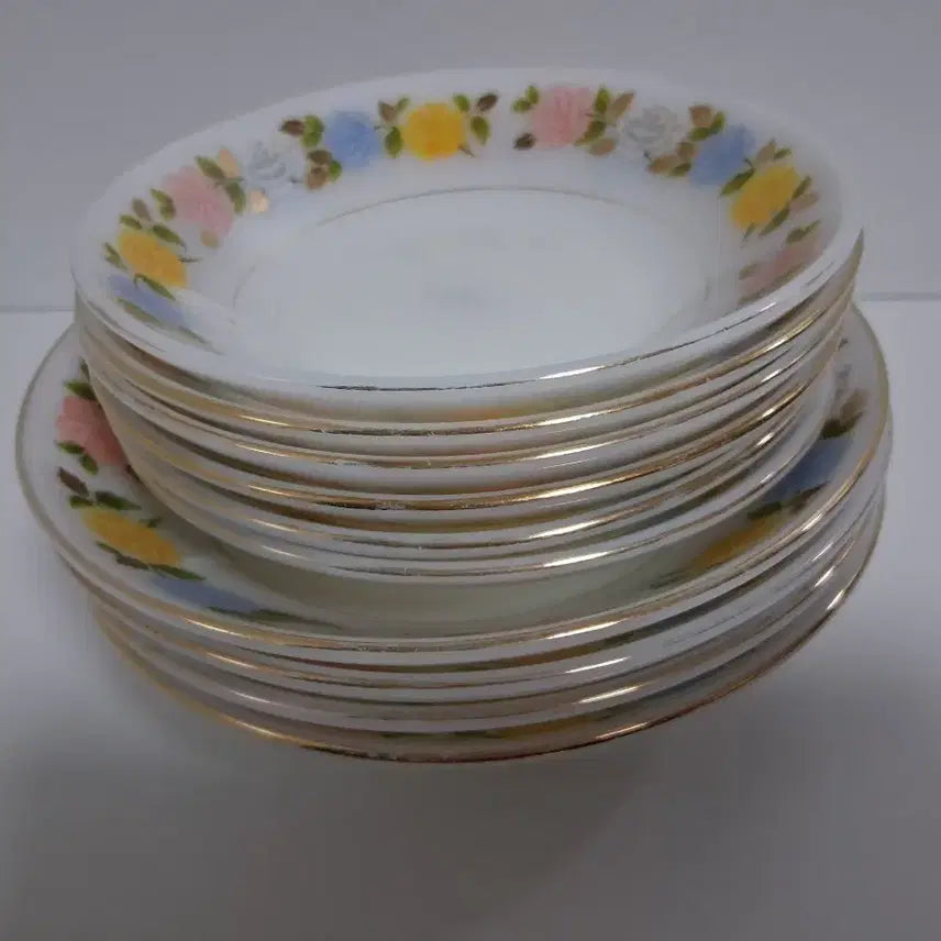 [BUNJANG] Vintage Rose Milk Plate / 빈티지 장미밀크  접시 1개당