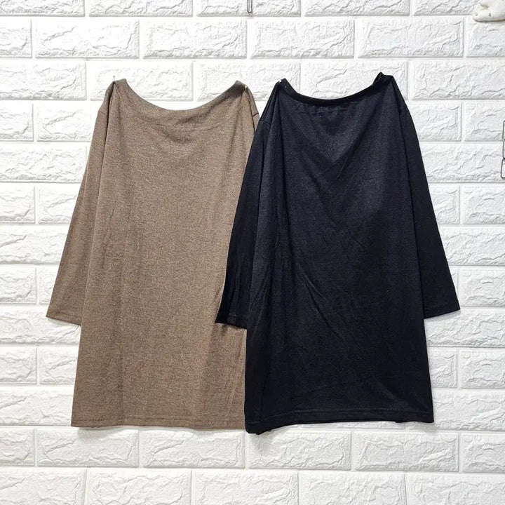 [BUNJANG] Two-Pack 7/10 Sleeve T-Shirts / 칠부소매 티셔츠(2종)