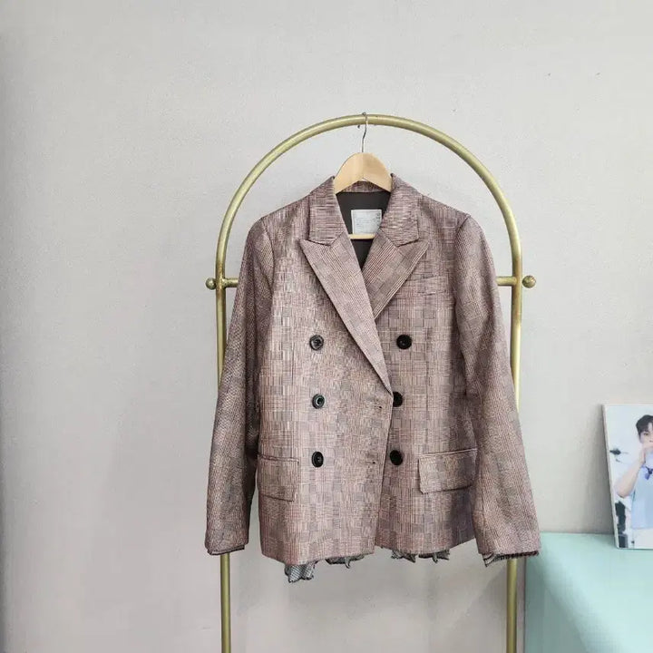 [BUNJANG] Sacai Check Double Button Jacket Brown Women&