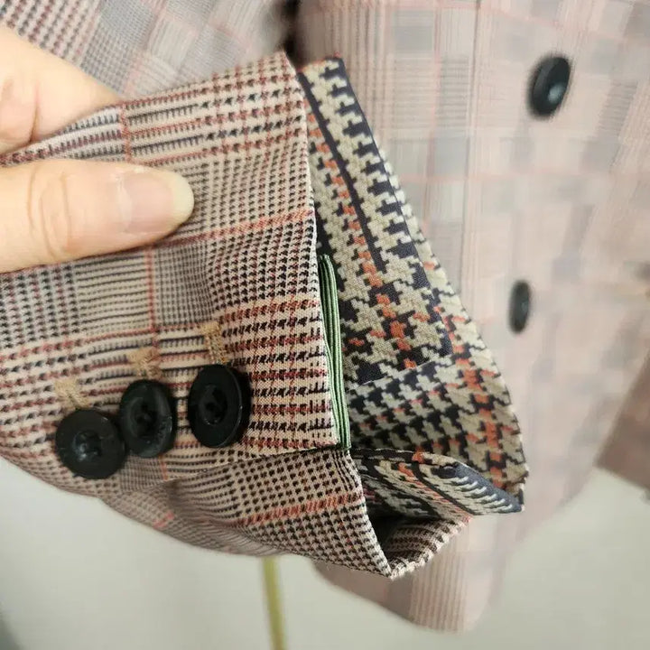 [BUNJANG] Sacai Check Double Button Jacket Brown Women&