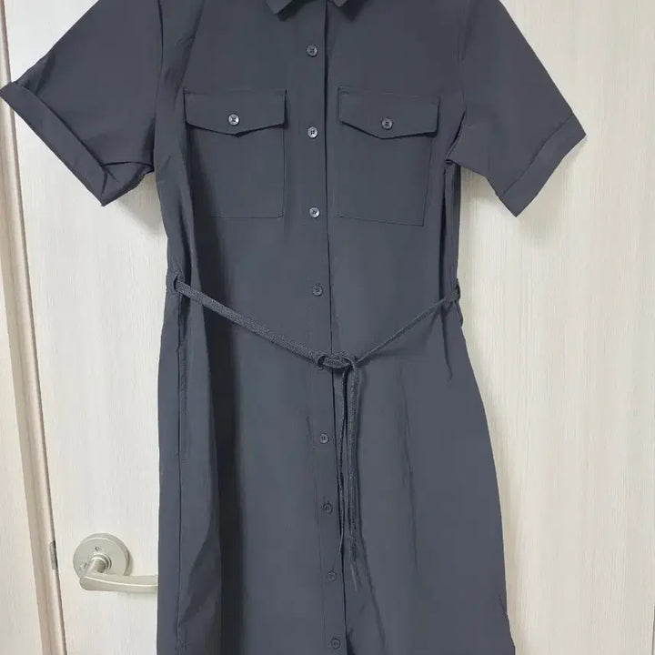 [BUNJANG] Jeep Black Short Sleeve Shirt Dress / 지프(Jeep) 블랙 반팔 셔츠 원피스