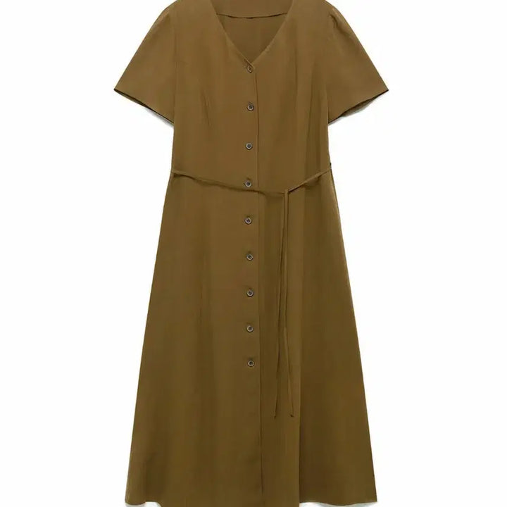 [BUNJANG] Nice Claup V-Neck Linen Dress / 나이스클랍 브이넥 린넨 원피스