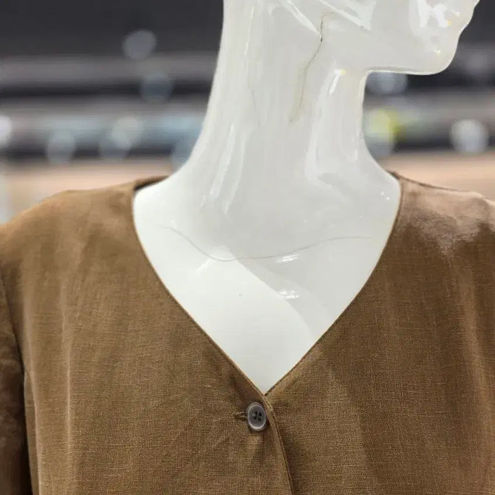 [BUNJANG] Nice Claup V-Neck Linen Dress / 나이스클랍 브이넥 린넨 원피스