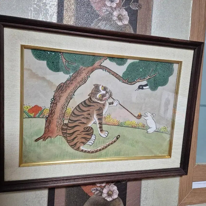 [BUNJANG] Authentic Minwha Painting: Magpie and Tiger / 55   41 센치 민화그림진품 까치호랑이