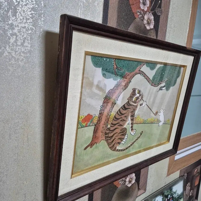 [BUNJANG] Authentic Minwha Painting: Magpie and Tiger / 55   41 센치 민화그림진품 까치호랑이