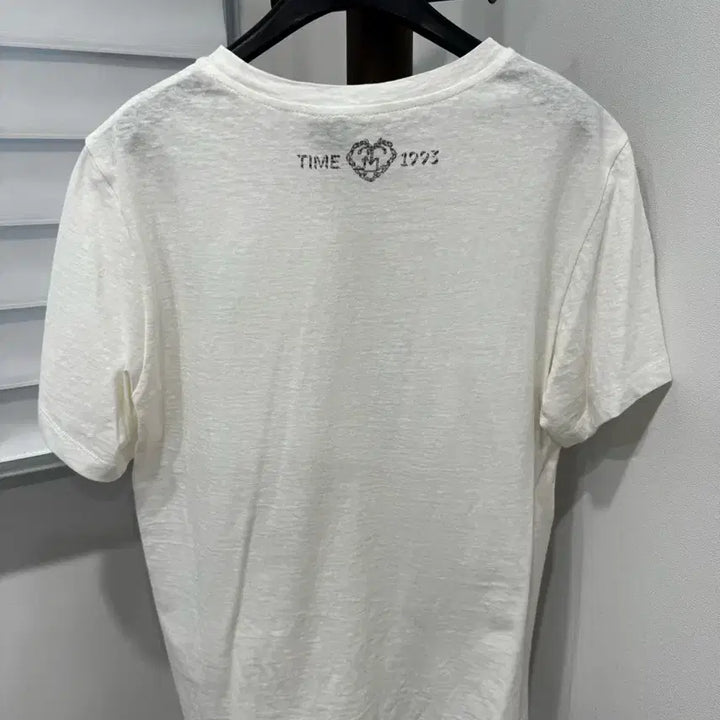 [BUNJANG] Hansome White Printing Short Sleeve T-Shirt / 한섬 반팔 티 / 프린팅 티셔츠 / 화이트 / 드라이관리