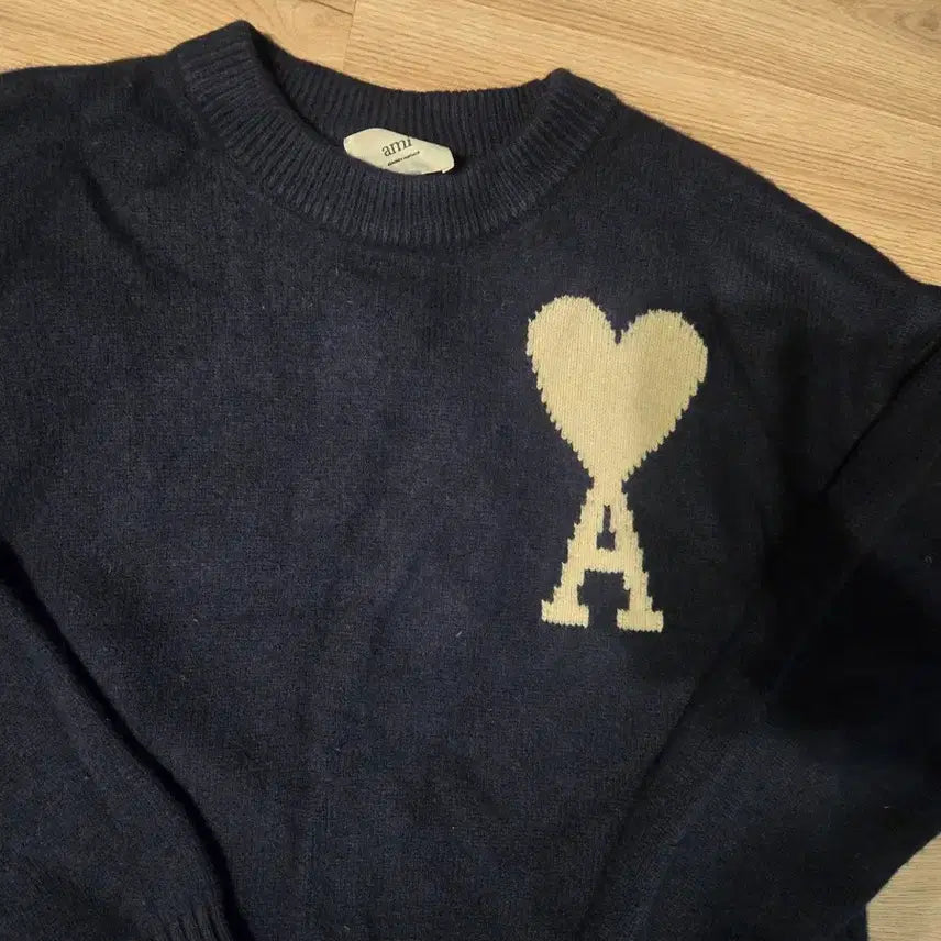 [BUNJANG] AMI Paris Big Heart Knit Navy XL / 아미 빅하트 니트