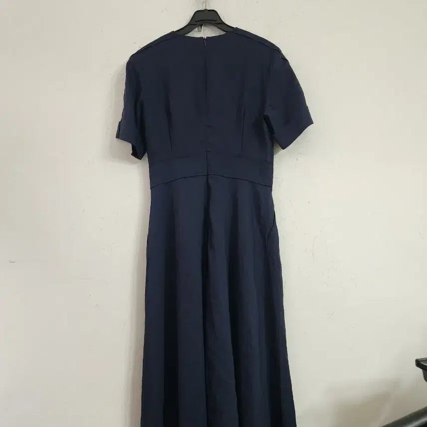 [BUNJANG] Navy Long Dress Button Detail / 네이비 롱 원피스 단추 장식
