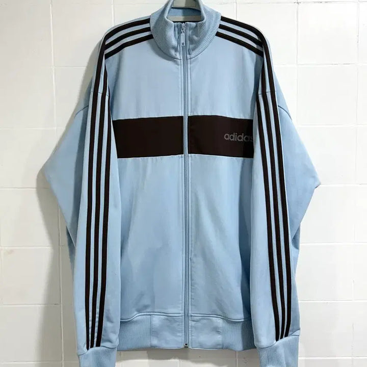 [BUNJANG] Adidas Sky Blue Track Top Jersey / 아디다스 하늘브라운 트랙탑 져지