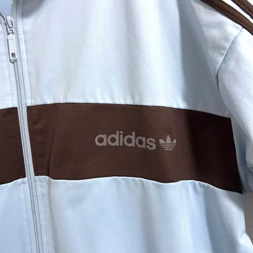[BUNJANG] Adidas Sky Blue Track Top Jersey / 아디다스 하늘브라운 트랙탑 져지