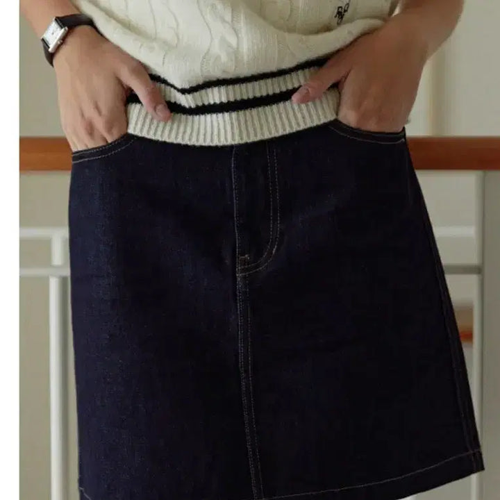 [BUNJANG] Depound Denim Mini Skirt / 드파운드 데님 미니 스커트