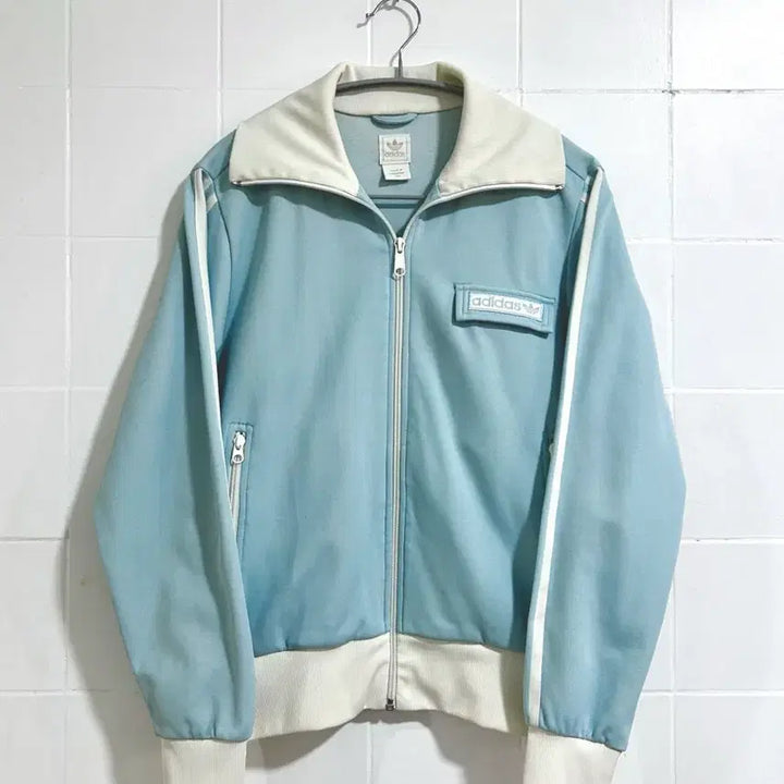 [BUNJANG] Adidas Sky Blue Track Top Jersey / 아디다스 하늘화이트 트랙탑 져지
