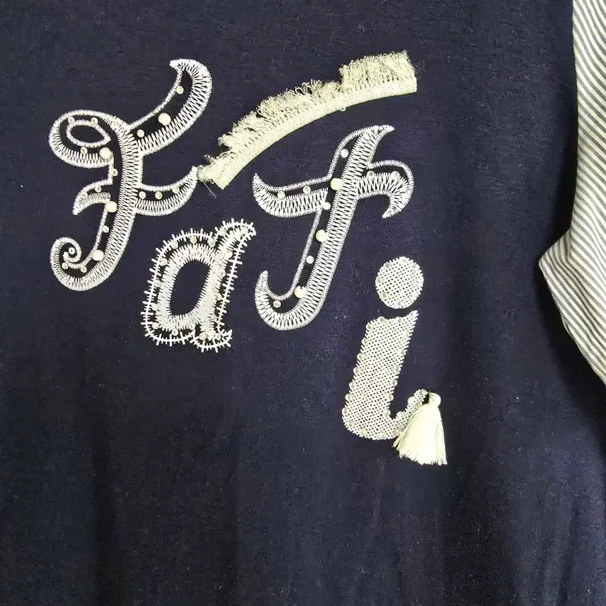[BUNJANG] Olivia Lauren Navy Color Block T-Shirt Size 90 / 올리비아로렌 네이비 배색 티셔츠 90