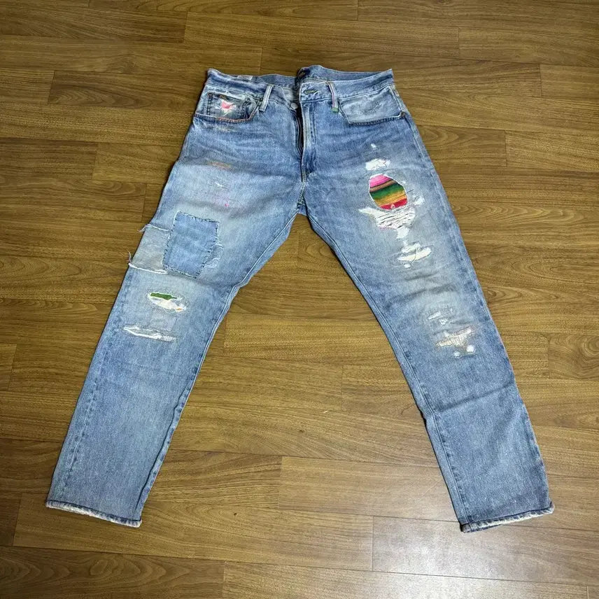 [BUNJANG] Polo Sullivan Slim Patch Damage Denim Jeans (33) / 폴로 설리번슬림 패치 데미지 데님 허리33