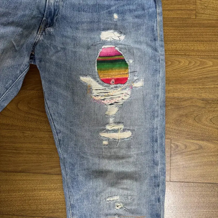 [BUNJANG] Polo Sullivan Slim Patch Damage Denim Jeans (33) / 폴로 설리번슬림 패치 데미지 데님 허리33