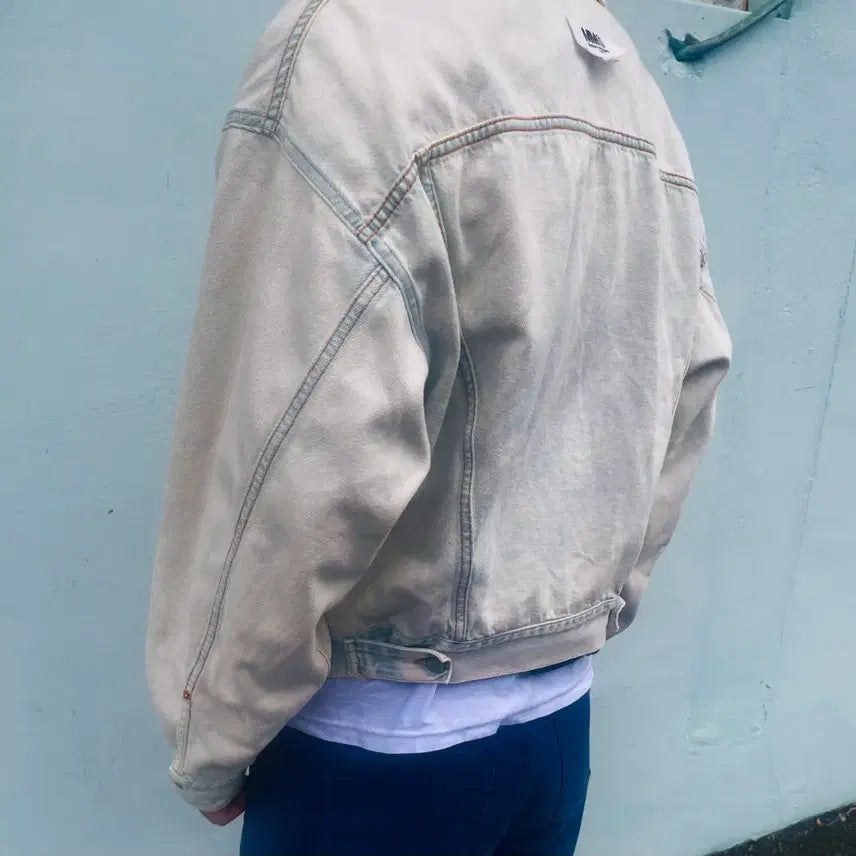 [BUNJANG] MM6 Maison Margiela 19SS Bleached Reverse Denim Jacket / MM6 마르지엘라 인사이드아웃 자켓 19ss